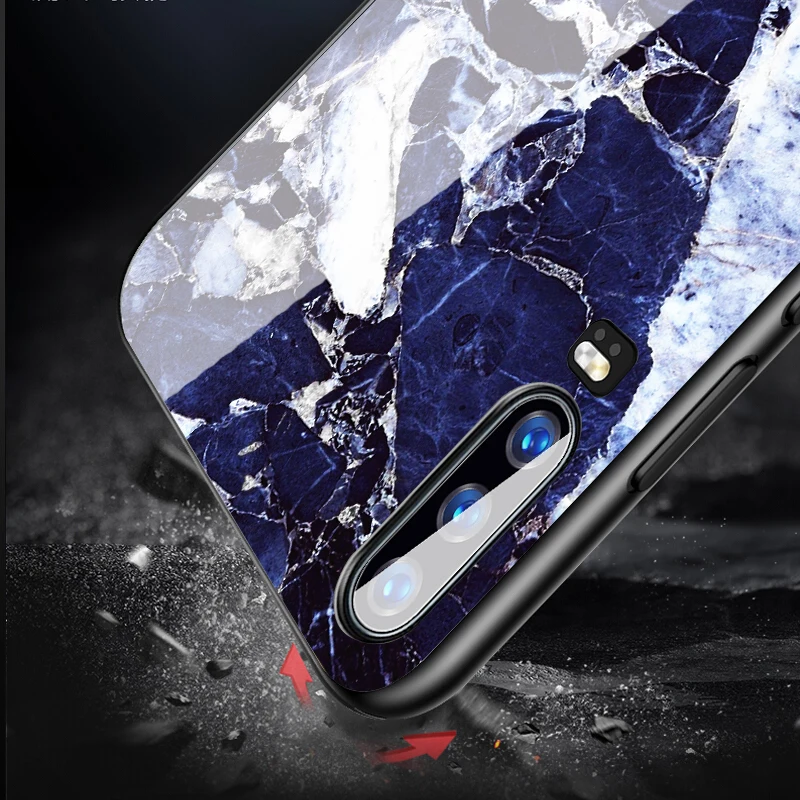 Мраморный чехол для huawei P30 P20 mate 20 Lite Модный чехол для huawei Honor 9 10 Lite 8X Max P smart Z Nova 3 Чехлы с закаленным стеклом