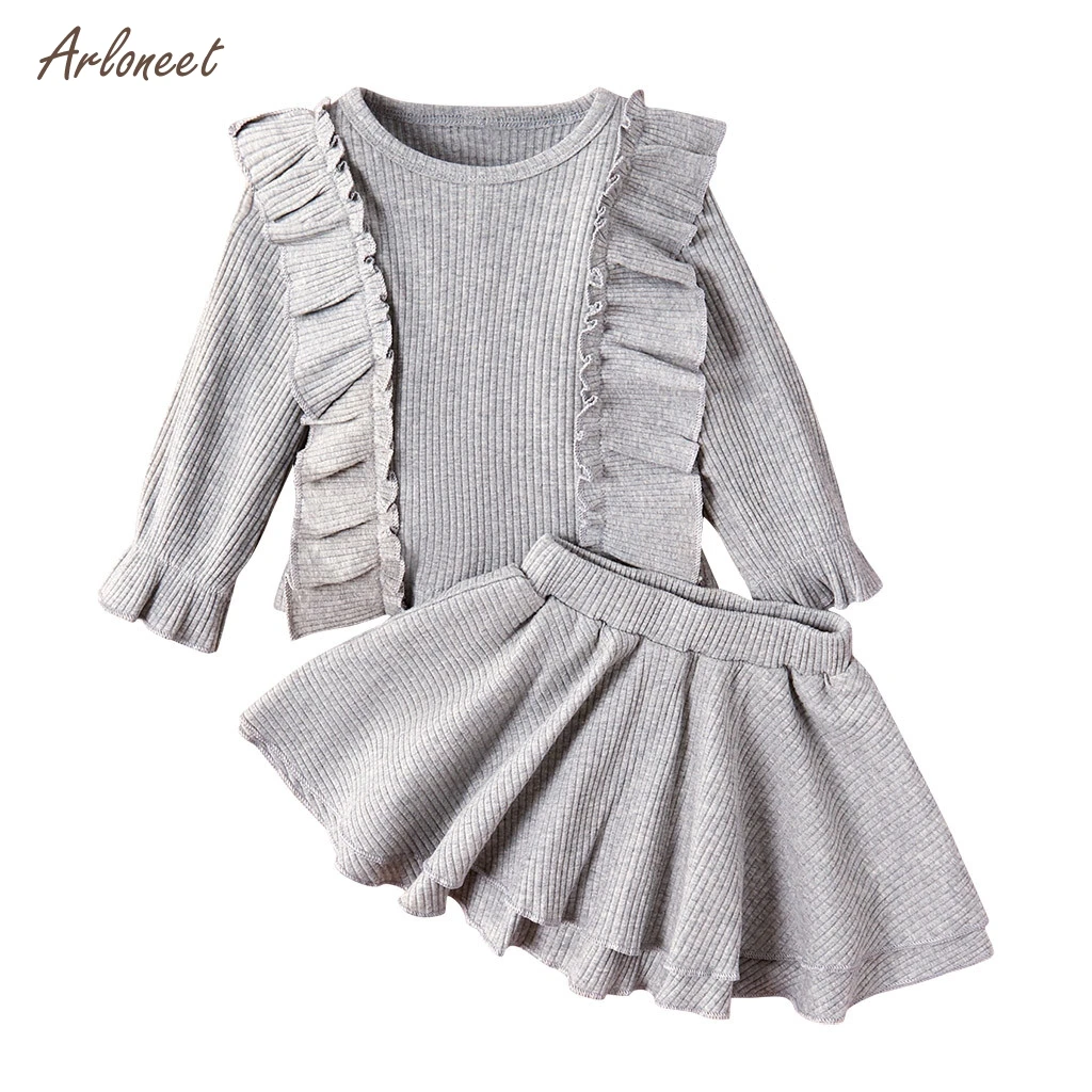ARLONEETnewborn/Одежда для новорожденных; хлопковые однотонные Топы; юбка; вязаный свитер; одежда; коллекция года; Сезон Зима; conjunto infantil menina