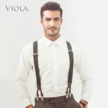 Classic 6 Clips 3.5cm Width Wide Men Suspenders Vintage Brace Luxury Trousers Strap Male Gift Accessories Daily Top Quality