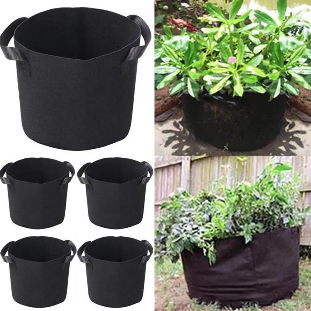 

Plant Bag Black Flower Pot Vegetable Garden Patio Planting Belt Practical Nonwoven Spring Storage Container Plant Grow Bag