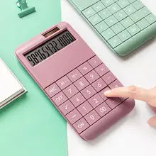 

FOR Digit Portable Desk Calculator Business Accounting Tool Built-in 210mAh Battery With Solar For School Meeting Office Supply