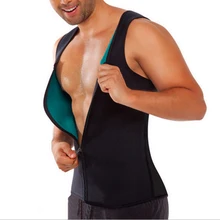 Мужской неопреновый жилет для похудения мужской формирователь тела сауна пот Корректирующее белье на молнии для похудения фитнес топы размера плюс