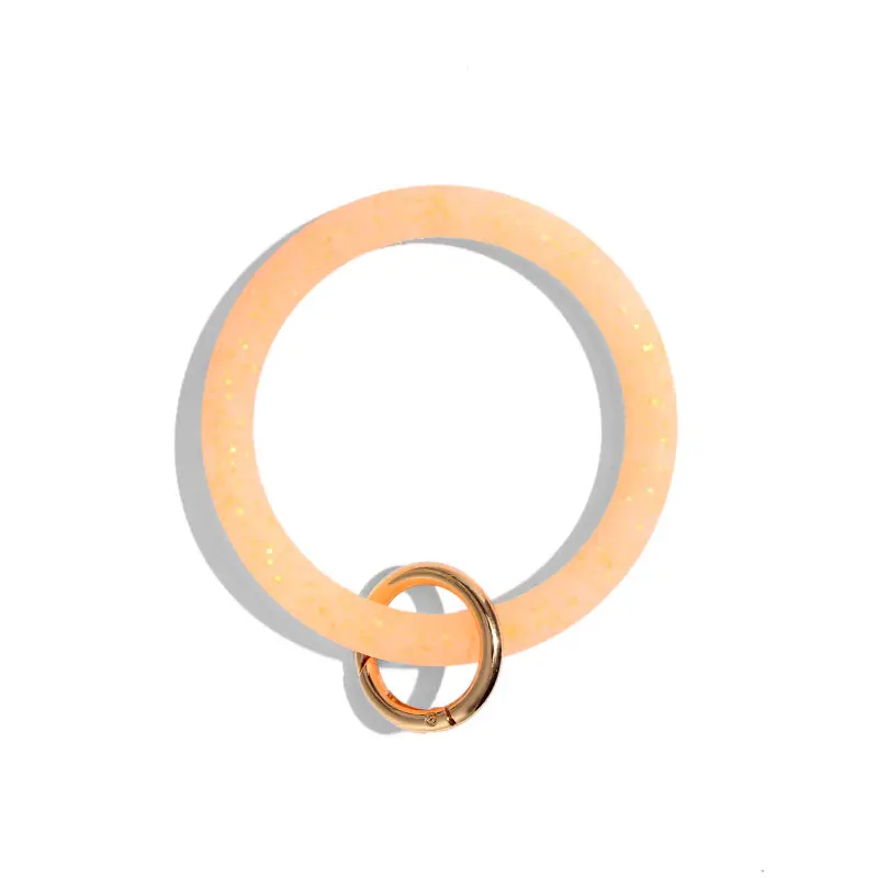 JUST FEEL Блестящий силиконовый браслет для брелка Модный женский подарок на заказ увеличенный круг на запястье брелок унисекс аксессуары - Цвет: 407OR
