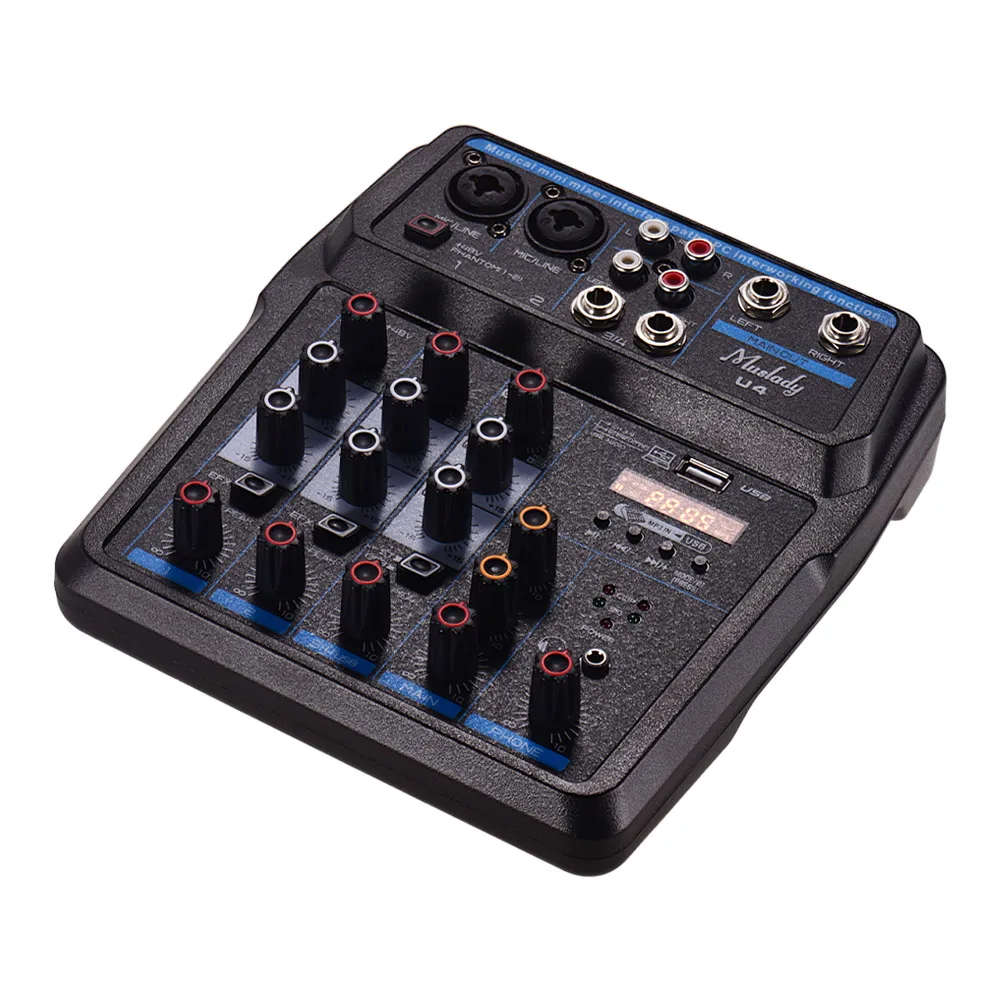 Muslady U4/U6 инструмент 4/6 Каналы звукомикшер BT USB микшерный пульт с звуковая карта