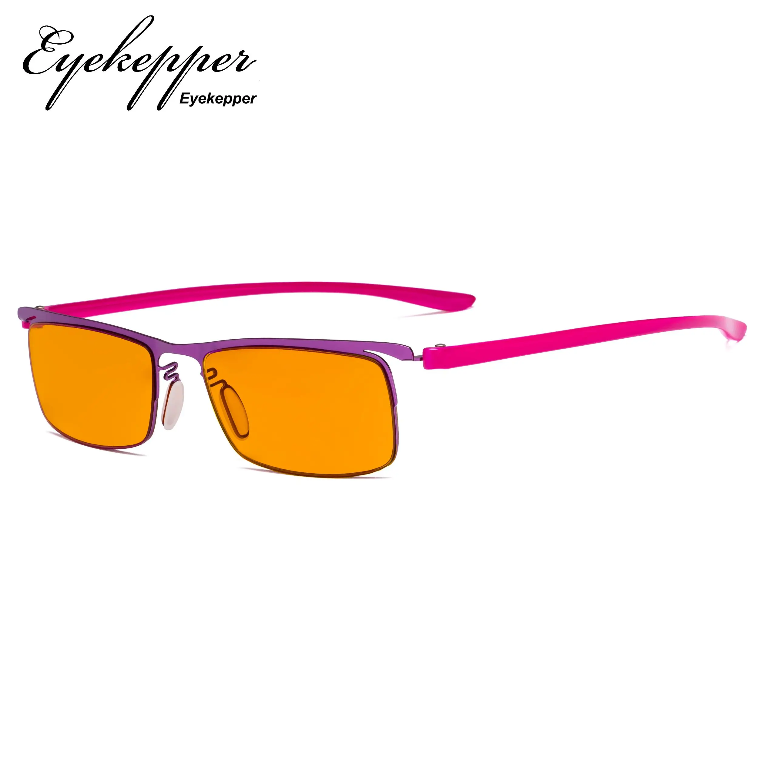 DS12625 Eyekepper, синий светильник, блокирующие компьютерные очки с оранжевым фильтром, линзы для сна, полуобода, очки для чтения для женщин и мужчин