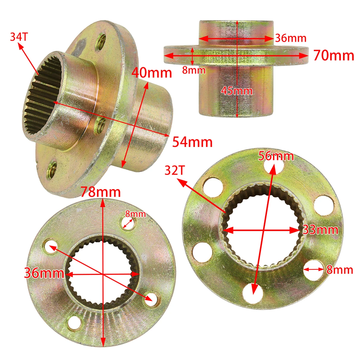 1pcs Of 32T 34T 4/6 Hole Rear Axle Sprocket Seat Disc Brake Seat ...