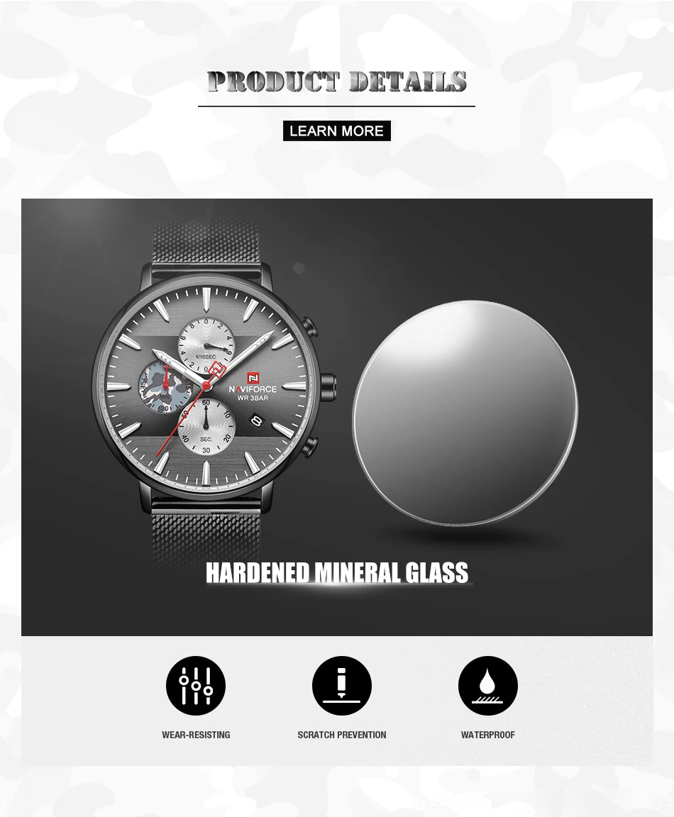 Мужские золотые часы NAVIFORCE, модные бизнес кварцевые часы, мужские водонепроницаемые аналоговые наручные часы с хронографом