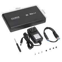 Boîtier pour disque dur SSD USB 3.0 vers SATA, 3.5 pouces, 5 Gbps, en aluminium, vitesse de Transmission théorique jusqu'à 5 Gbps 