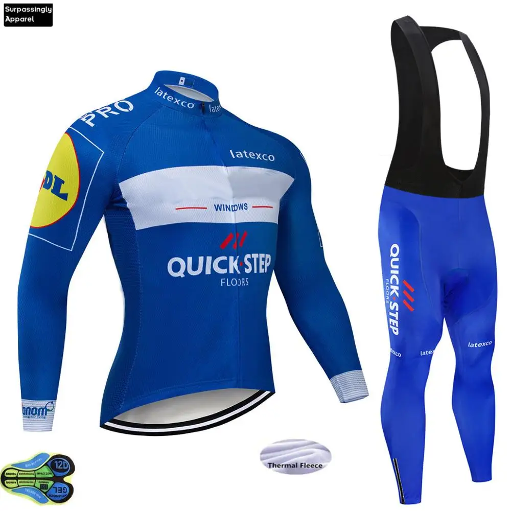 Pro UCI Team QUICK STEP Maillot велосипедная Одежда MTB велосипедная одежда Ropa Ciclismo Зимняя Теплая Флисовая велосипедная майка 12D