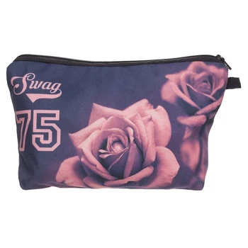 

Fashion Rose Cosmetic Bag Print Women Brand makeup bags Cute bag headset candy Cosmetic Bagsdigital printing Collection bags men