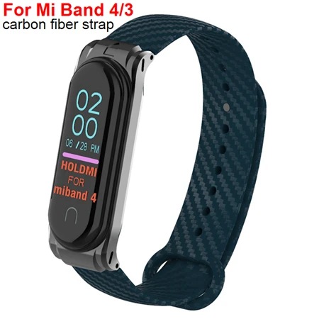 For Miband 4 3 Цветной силиконовый ремешок mi Band 4 3 для mi Band 4 3 браслет из углеродного волокна для Xiaomi mi band 4 удлиненный спортивный ремешок mi Band 2 - Цвет: For Miband 4 3