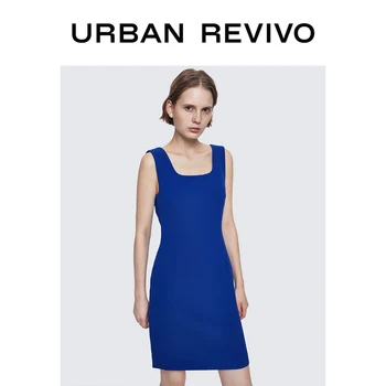 

URBAN REVIVO Women Spring Floral Print Sleeveless Dress Strappy Halter Neck With Slits WP08S7FN2000