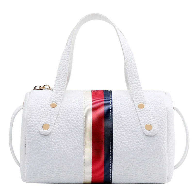 

Korean-style Embossed Leather Color Webbing Hand Purse 2019 Spring And Summer New Products Boston Crossbody/shoulder Bag Pillow
