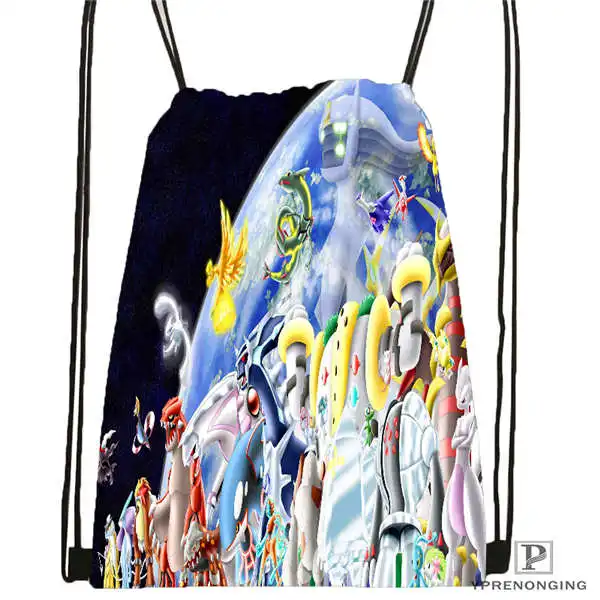 Drawstring Backpack Пользовательские pokemon_pikachu@ 01-походная сумка на шнурке милый рюкзак для детей(черная спинка) 31x40 см#180611-01-43 - Цвет: Drawstring Backpack