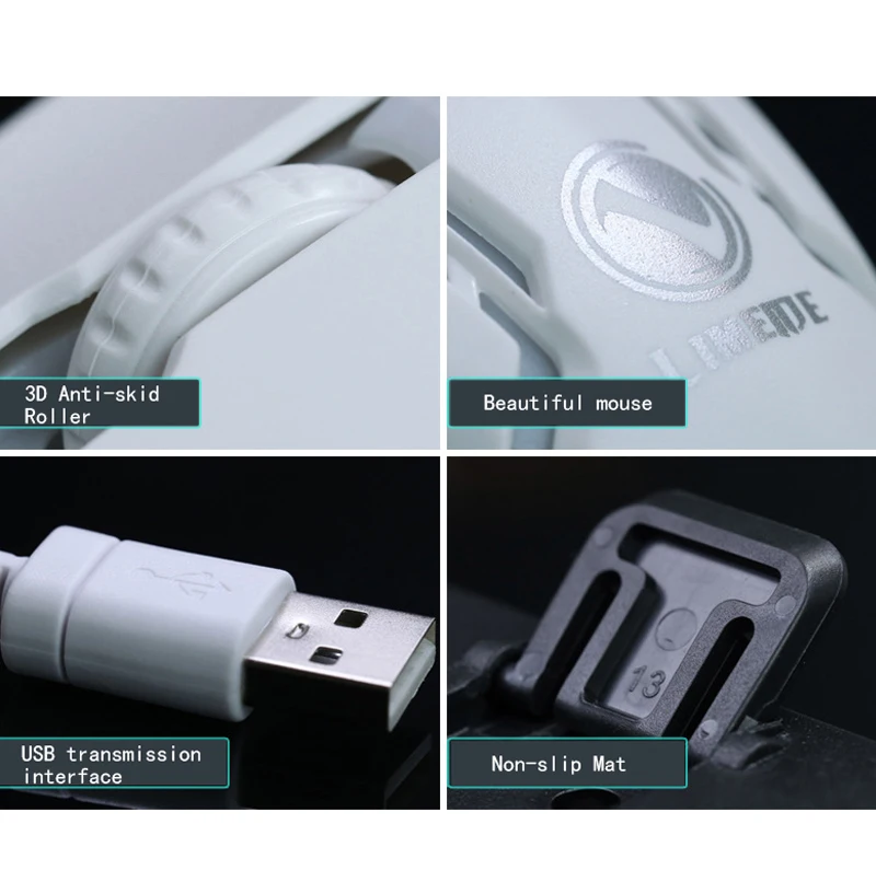 Rainbow Colorful LED Fashion Backlit Wired Keyboard Mouse Set Gaming Keyboard Gamer Mouse tripod Keyboard Home Office PC Laptop