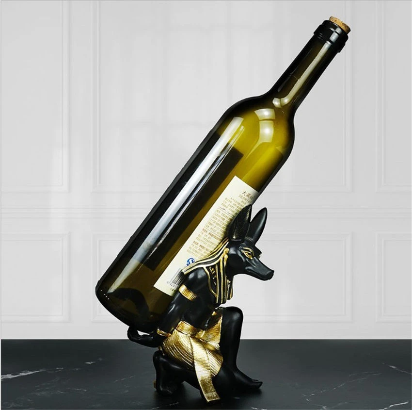 クリエイティブ樹脂ロットアヌビス神ワインラック置物現代エジプト犬ミニチュア彫像動物インテリアホームデスク装飾彫刻 Aliexpress