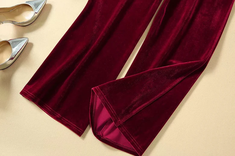 Высококачественная Новая мода Дизайнерский Костюм, комплект женской элегантной королевы короны, винно-красная бархатная куртка и штаны, комплекты
