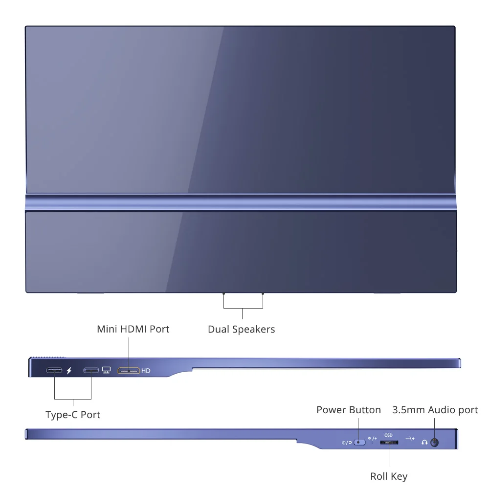 ʹ ޴ ũ ̹ ÷  HDR , 15.6 ġ USB C HDMI 1920x1080P, PS4 XBOX ġ ڵ