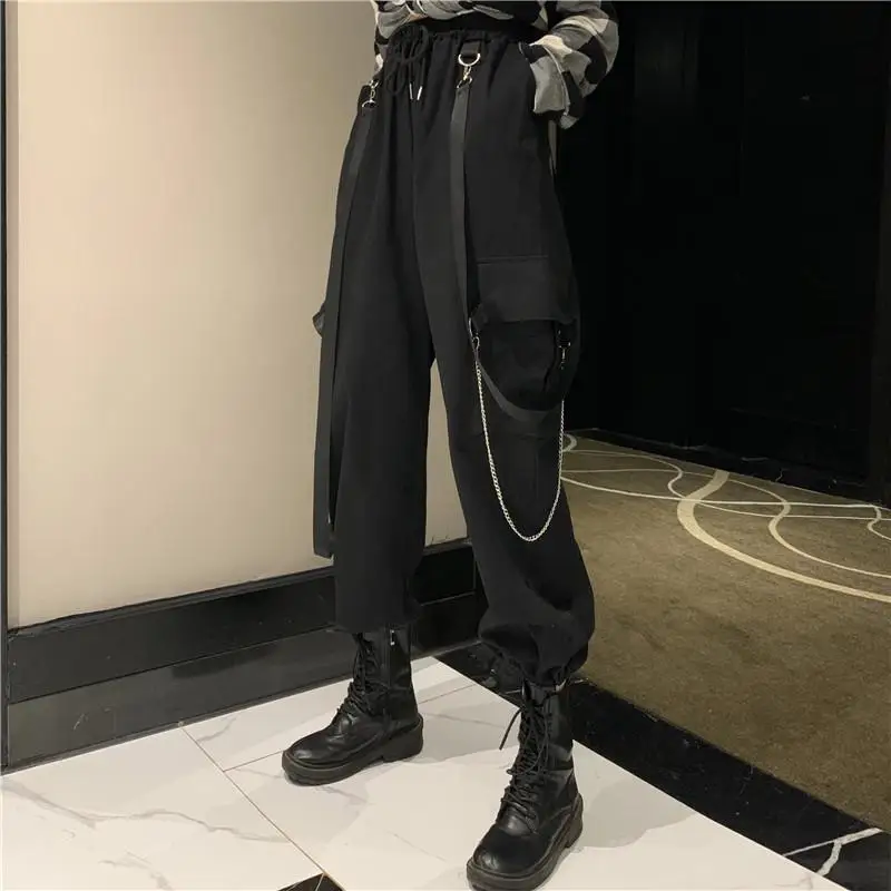 Pants Women Spring Autumn All-match Trendy Female Korean Style Leisure  Loose High Quality Streetwear Pockets Trousers Solid Chic - Pants & Capris  - AliExpress