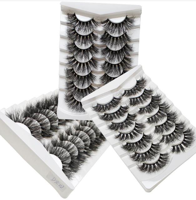 7Pairs 25mm Soft Fluffy 3D Mink False Eyelashes Dramatic Long Wispies Lash Extension Natural Volume Beauty Handmade Eye M