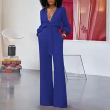 Casual Elegant Women Jumpsuit Fashion Solid Color Long Sleeve Straight Jumpsuit Overalls Autumn Winter mono de mujer 2020 YE Casual Elegant Women Jumpsuit Fashion Solid Color Long Sleeve Straight Jumpsuit Overalls Autumn Winter mono de mujer 2020 YE
