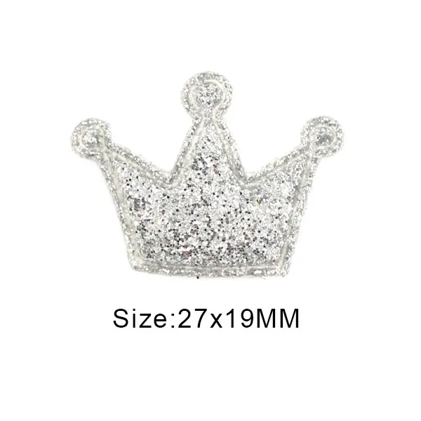 Small Sliver Crown 50 шт. блестящие мягкие патчи красочная Корона блестящая аппликация Блестки патчи для одежды DIY аксессуары для головных уборов Свадебный декор - Цвет: Small Sliver Crown