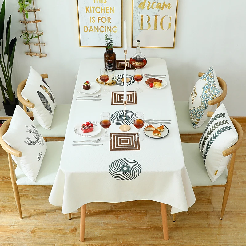 Nordic Thick Cotton Linen Tablecloth Waterproof Oil-proof Coffee Table Tablecloths Table Cover Mat Home Decoration