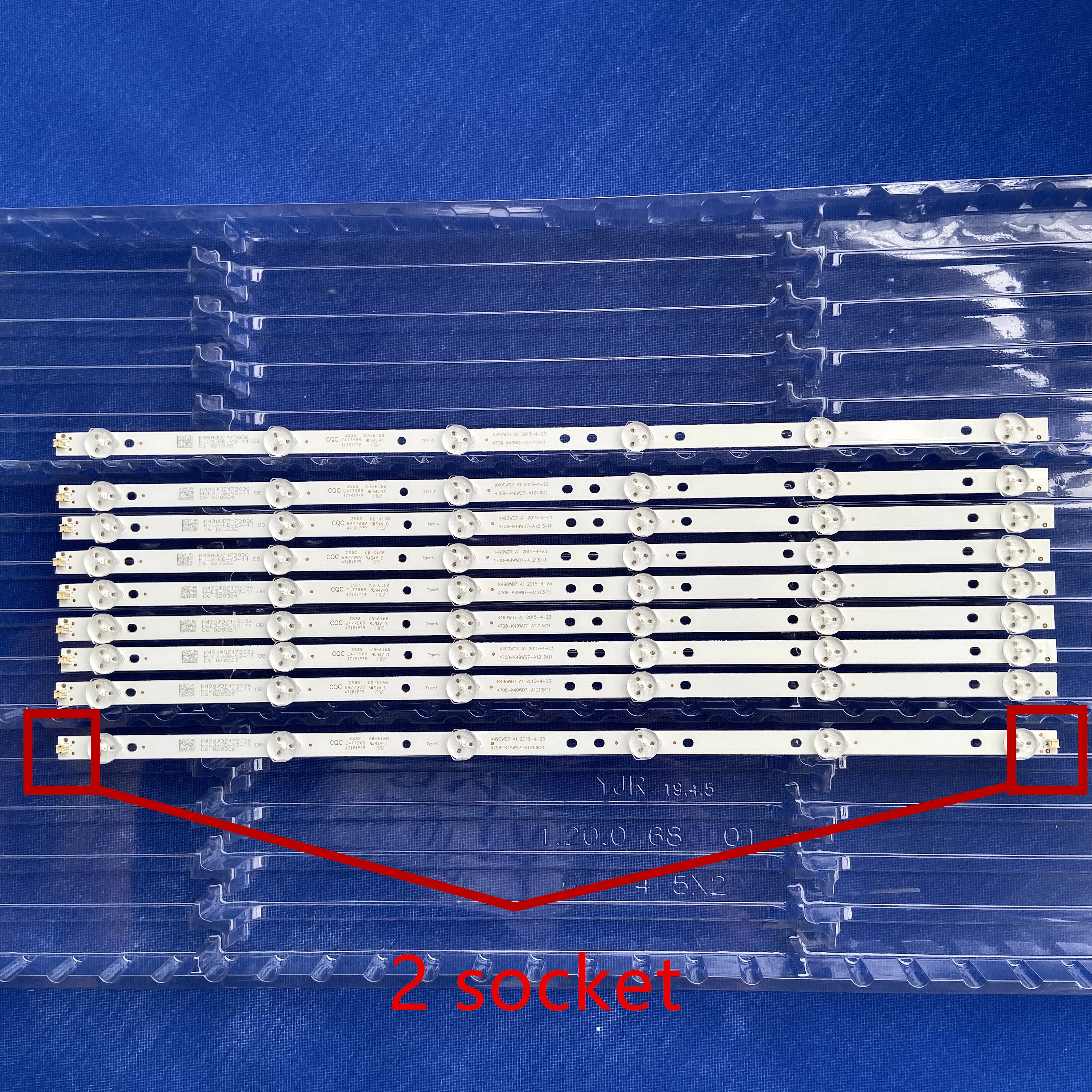 5 наборов = 45 штук 6LED 4708-K490WD-A2213K01 для 49PFL3043