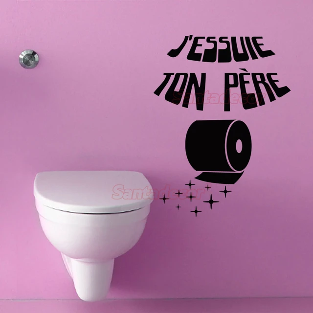 Sticker toilette wc citation