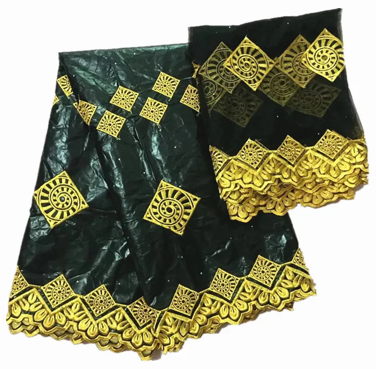 Getzner дизайн в африканском стиле фут ткань Африканская bazin Lace с вышивкой и камнями парча в Гвинейском стиле