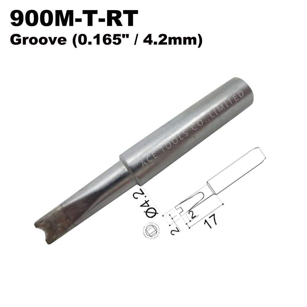 

Soldering Tip 900M-T-RT Groove 4.2mm for Hakko 936 907 Milwaukee M12SI-0 Radio Shack 64-053 Yihua 936 X-Tronics 3020 Iron Bit