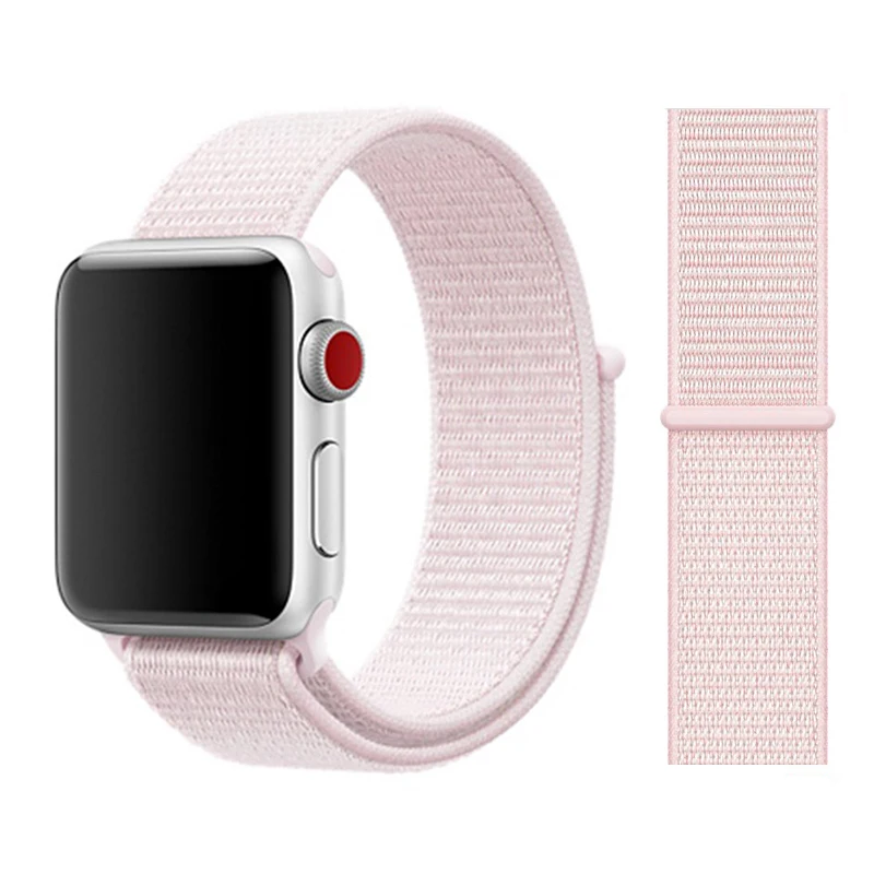 pearl pink Ремешок для apple watch band 4 5 3 44 мм 40 мм спортивный нейлоновый браслет correa apple watch 42 мм 38 мм iwatch series 5/4/3 ремешок для часов - Цвет ремешка: pearl pink