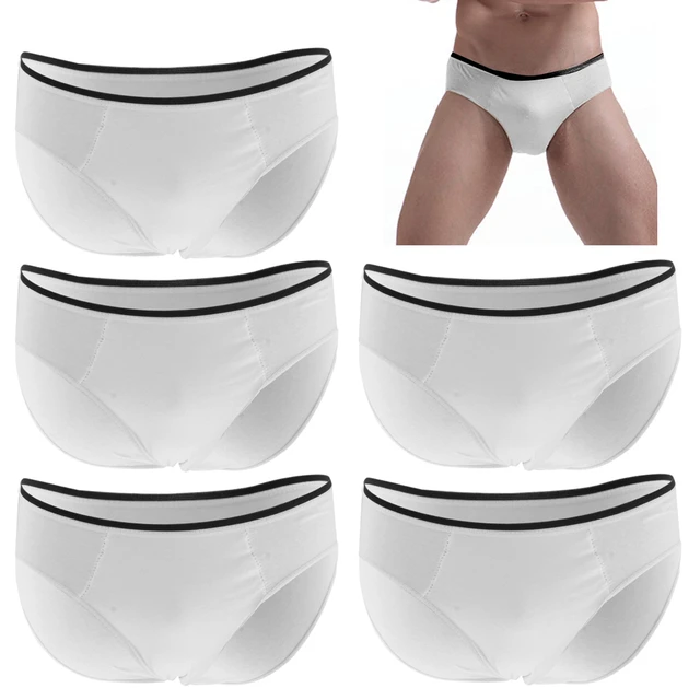 5 Pieces Disposable Men Lingerie Briefs Single Use Cotton Panties Underwear  for Modern Life