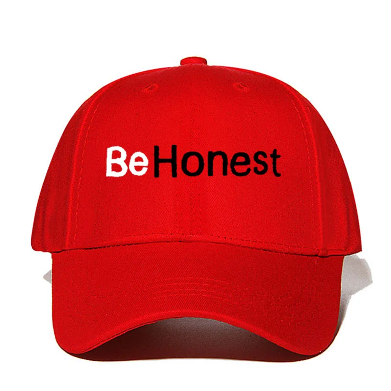 BeHonest мужская шляпа с буквенным дизайном вышитая бейсболка для папы Be Honest бейсболка для женщин унисекс - Цвет: Красный