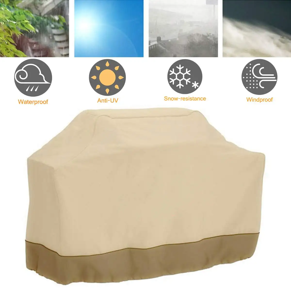 145cm/170cm BBQ grill cover waterproof heavy duty patio outdoor Oxford barbecue smoker grill cover outdoor