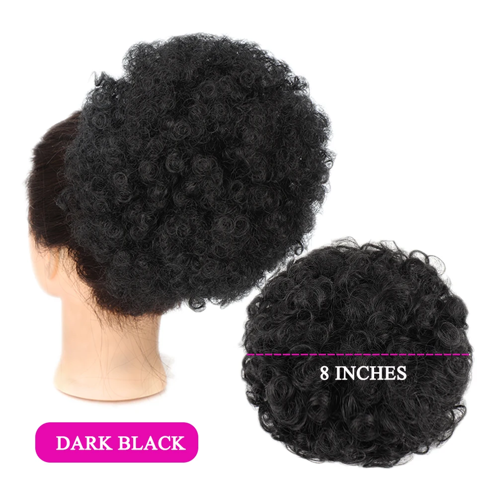 Lupu Synthetic Chignon Afro Puff Short Curly Hair Bun Drawstring Ponytail Hair Extension Hairpieces For Women