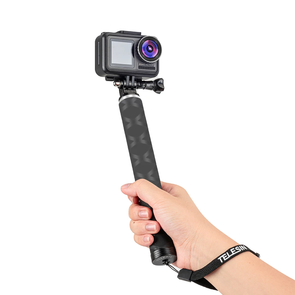 TELESIN 35inch Carbon Fiber Lightest Selfie Stick+ Aluminium Alloy Tripod For GoPro Hero 5 6 7 8 For Osmo Action Camera Acc
