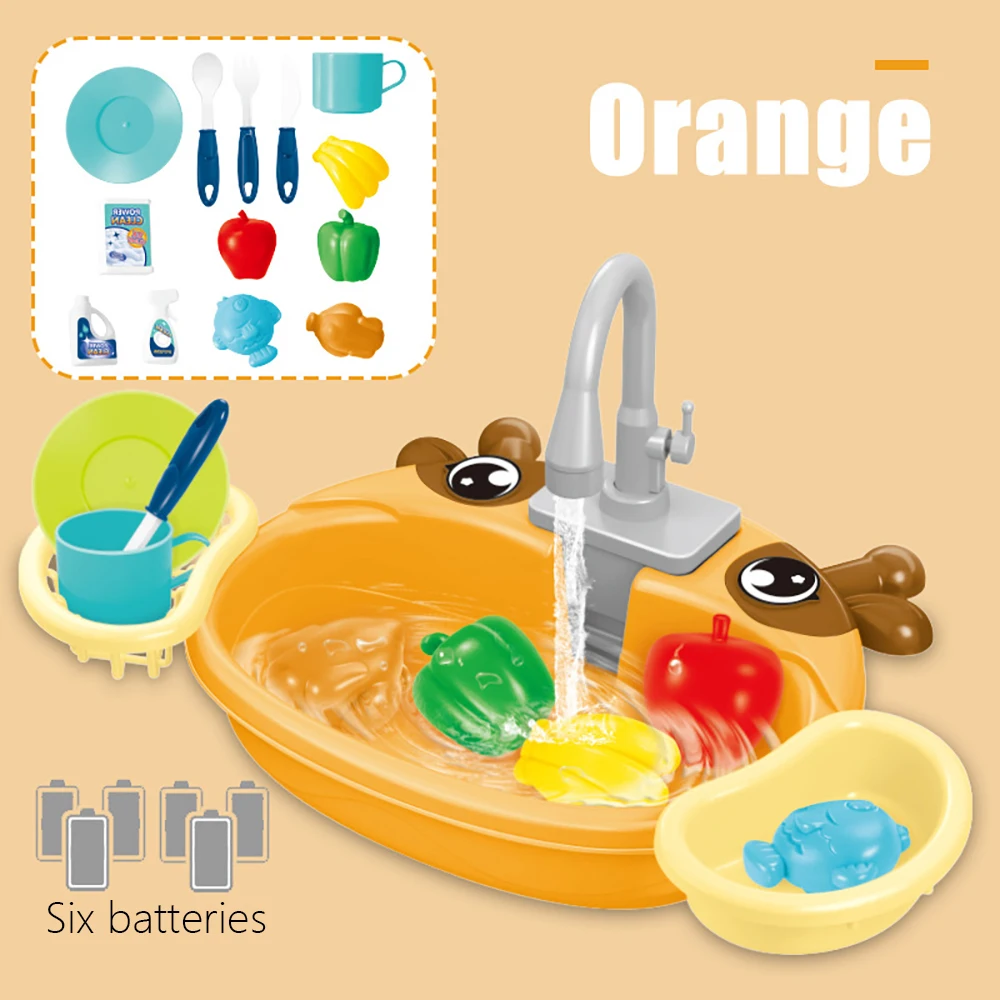 Simulated Wash Basin Kitchen Toy Kitchen Sink Toy Set Electric Circulating  Water Parent child Play House Games Toddlers Toys|Kitchen Toys| - AliExpress