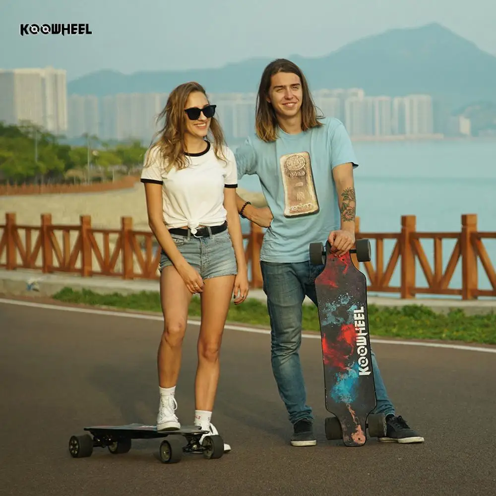 Koowheel 42 км/ч Электрический скейтборд 2nd Gen 4 колеса обновления Электрический Longboard двойной мощный мотор Скейтбординг для взрослых