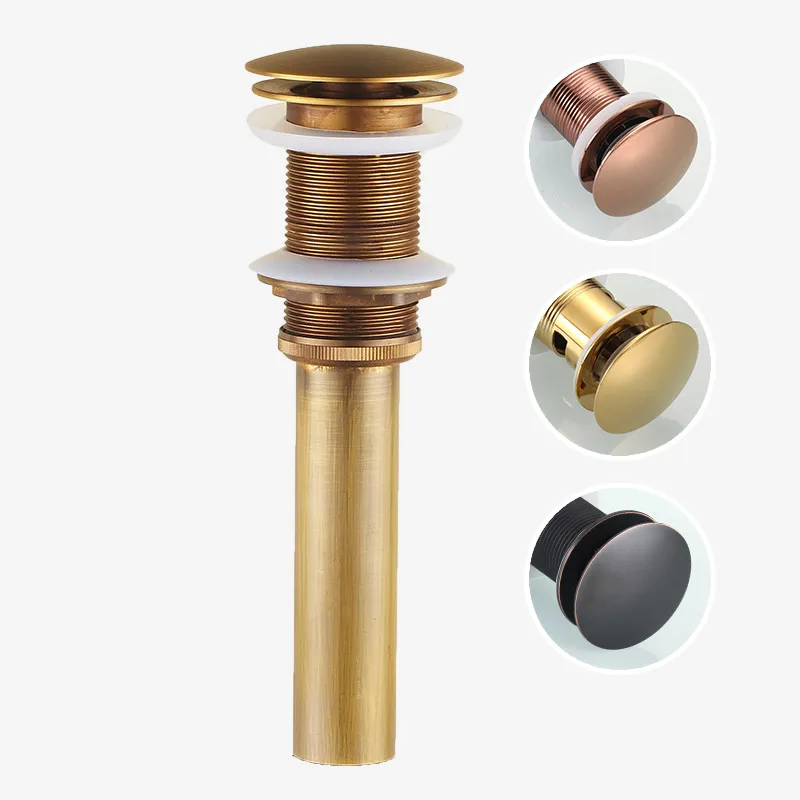 

Basin Sink Pop Up Drain Bathroom Vessel Sink Waste Drain with Overflow Faucet Water Drain