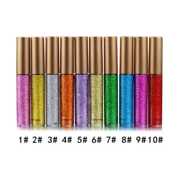 

10Pcs/Lot Fashion Glitter Liquid Eyeliner Sequin Shimmer Waterproof Metallic Eye Liners Silver Gold Eye Makeup Cosmetic