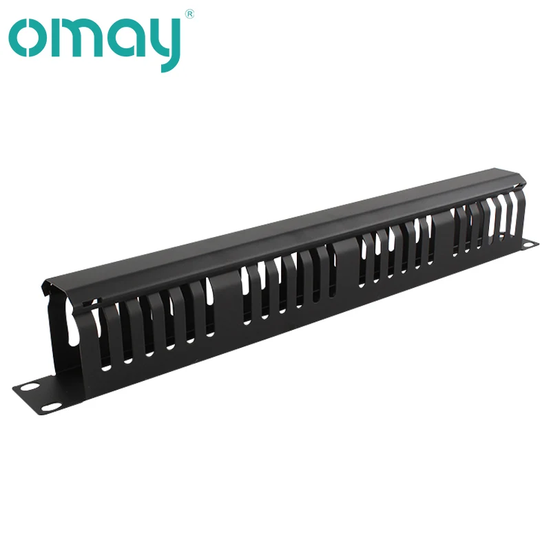 Rede Cabo Management Horizontal Mount Server Rack 12 ou 24 Slot Metal Finger Duct Wire Organizer com Tampa 19 1u - Imagem 3