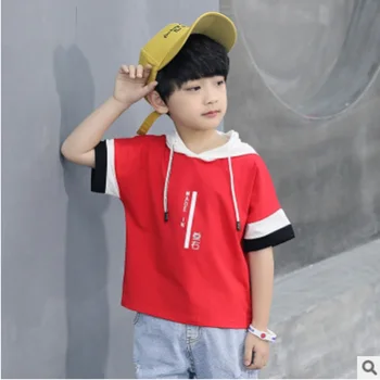 

Children's Hoody Boys T-shirt 2020 New Spring/Autumn Kids Long Sleeve Fashion Leisure Hoodies 3 Patchwork Colors Size4-14 ly375