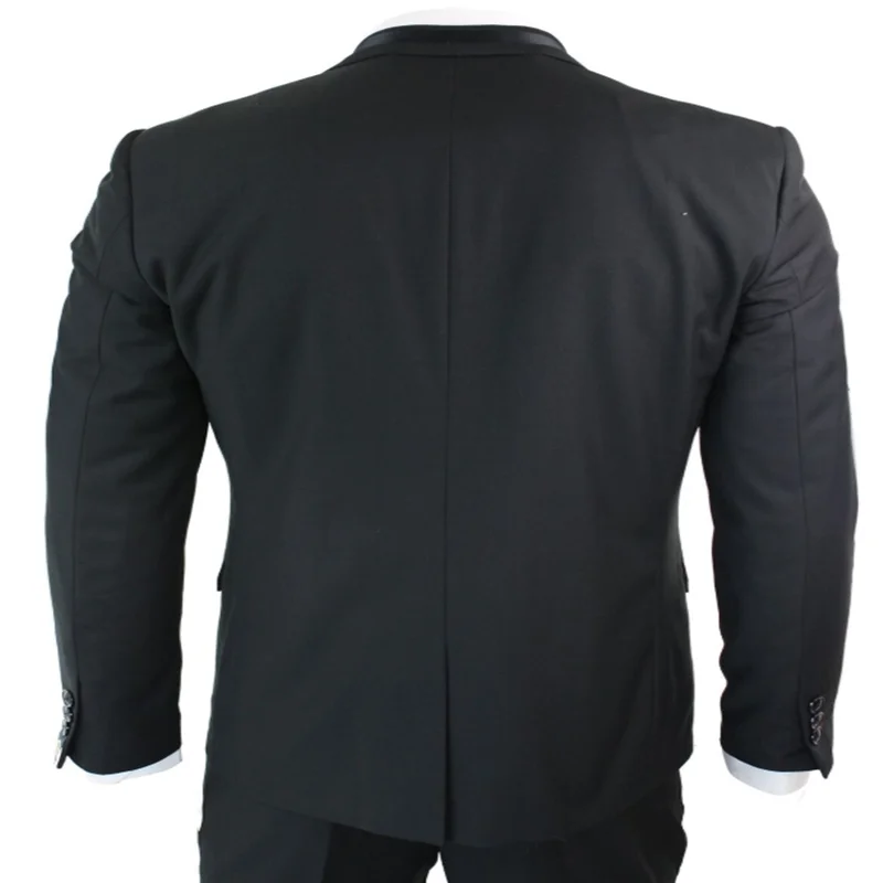 Черные мужские костюмы 3 шт 2 кнопки костюм Homme Slim Fit Марк Дарси смокинг двубортный Свадебный или Выпускной костюм