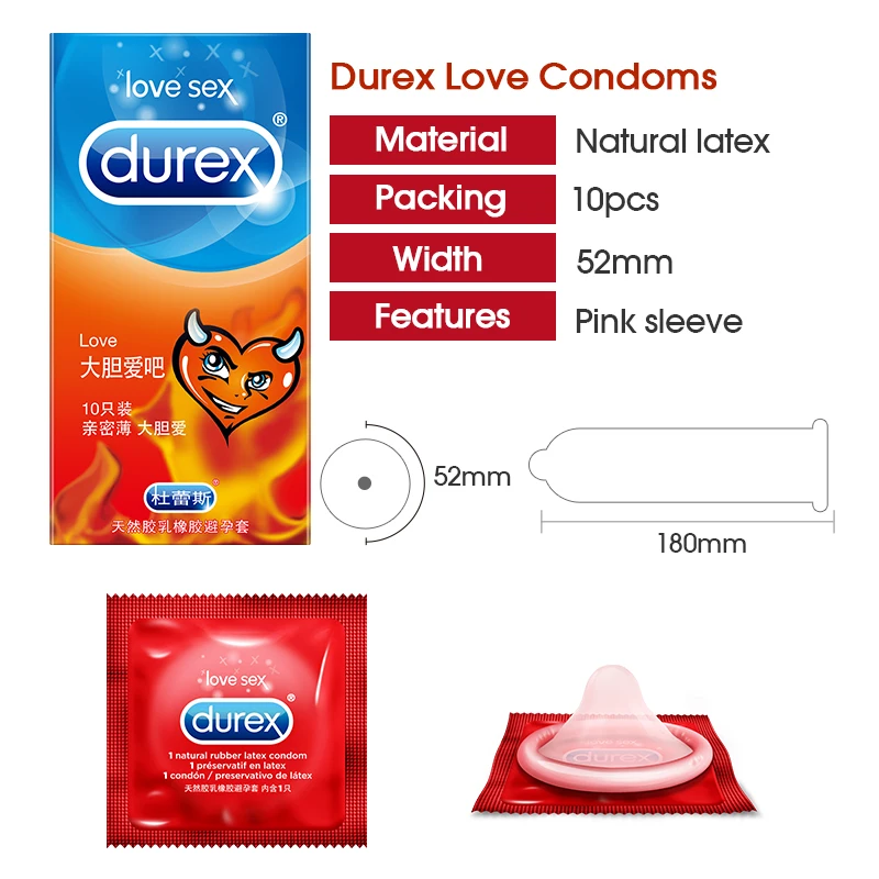 Durex Condom 4 Types Ultra Thin Lubrication Natural Rubber Products Latex Penis Condoms Adult Intimate Goods Sex For Men 4