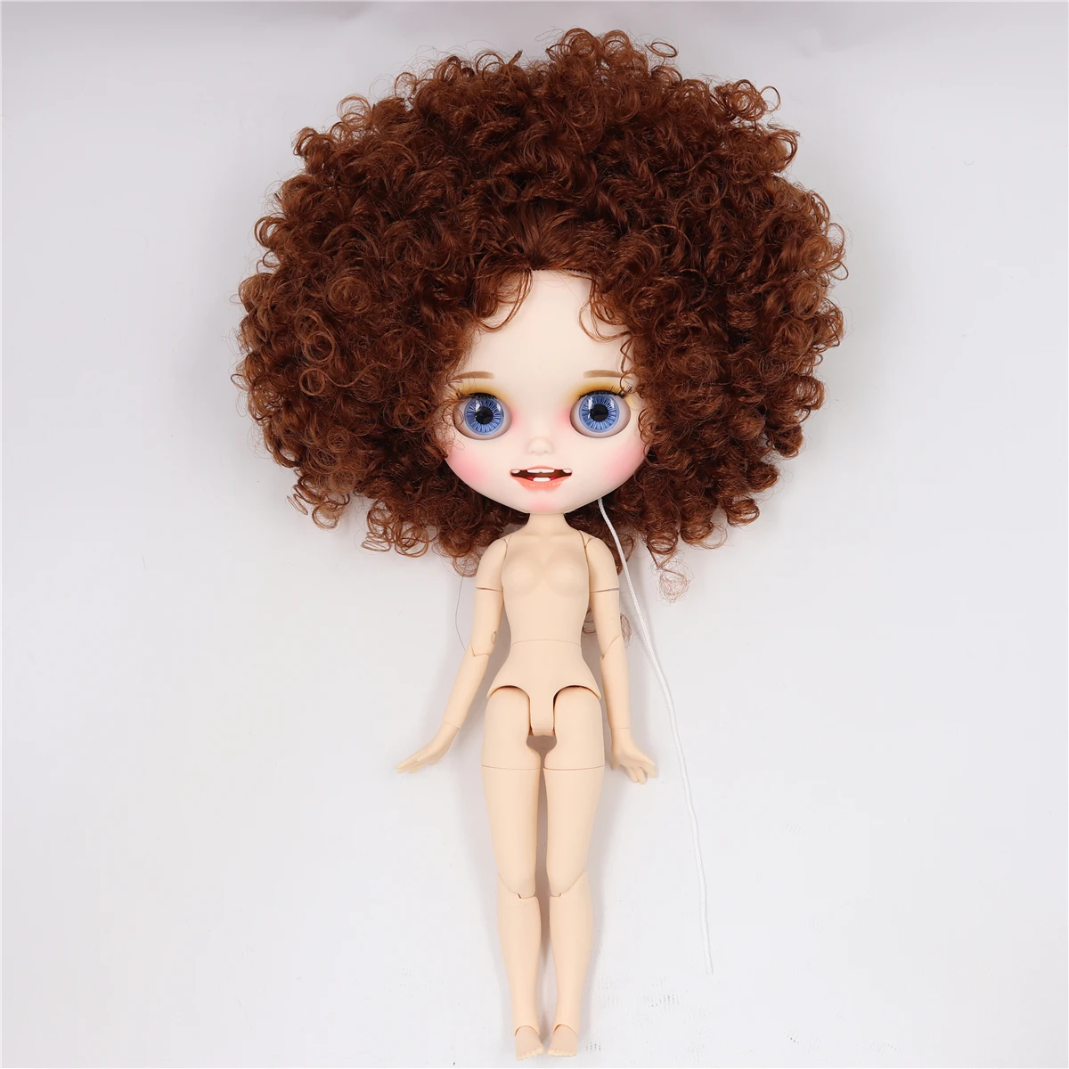 Ледяная фабрика blyth кукла белая кожа шарнир тела пользовательская кукла bjd игрушка матовое лицо каштановые волосы голая кукла 30 см