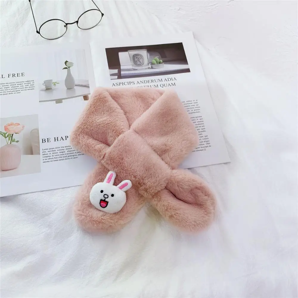 Pink3 Модный детский шейный платок, мягкий удобный теплый плюшевый шарф, аксессуары с животными, однотонный шарф для маленьких мальчиков и девочек - Цвет: Pink3