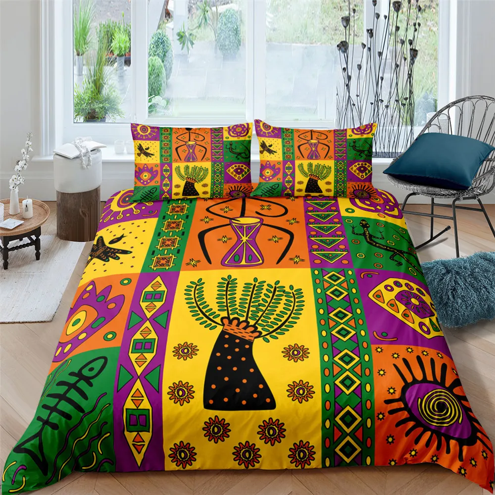 Quality Printed Bohemia Ethnic Style Duvet Cover Set Mandala Bedding Set For Adults kids Bedclothes 2/3pcs Queen King Twin Size