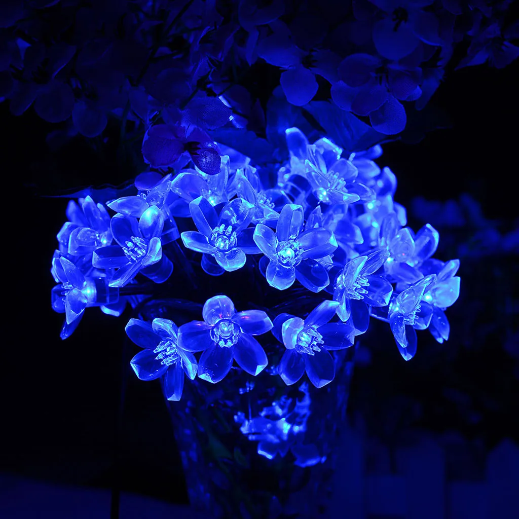 Solar 50 LEDS 7M Peach Flower Solar Lamp Power LED String Fairy Lights Solar Garlands Garden Christmas Decor For Outdoor