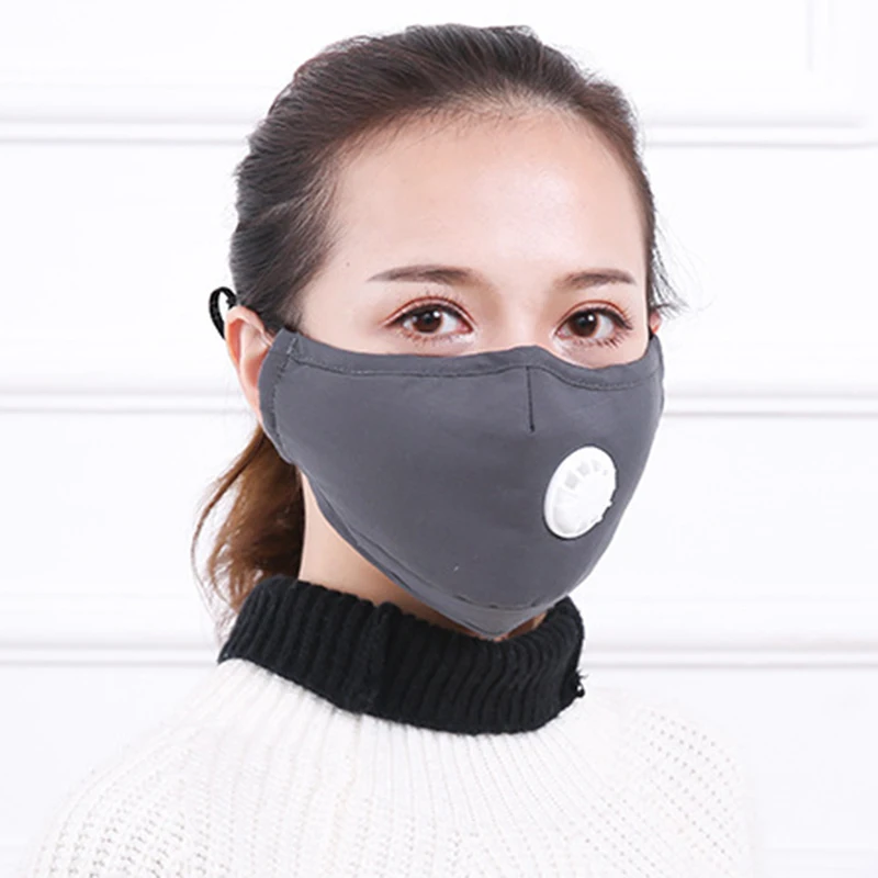 Winter Activated Cotton Mask Carbon Anti Dust Cycling Cotton Face Mask w/ Breathing Valve Practical Outdoor tools